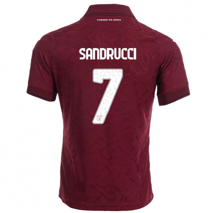 Danxen Mujer Camiseta Romeo Sandrucci #7 Borgoña Blanco 1ª Equipación 2025/26 La Camisa México