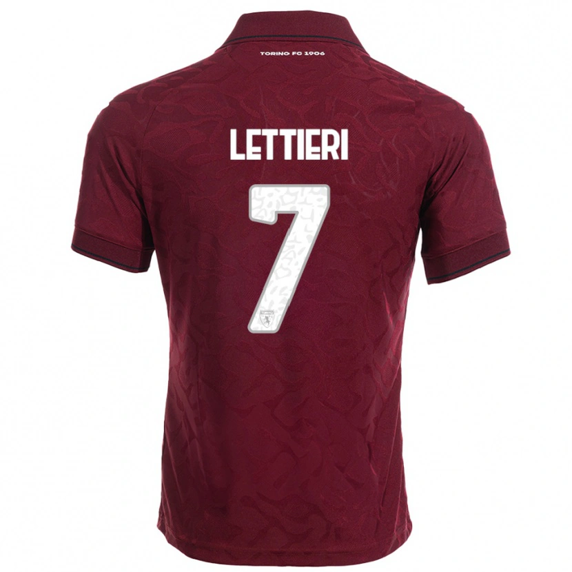 Danxen Mujer Camiseta Jessica Lettieri #7 Borgoña Blanco 1ª Equipación 2025/26 La Camisa México