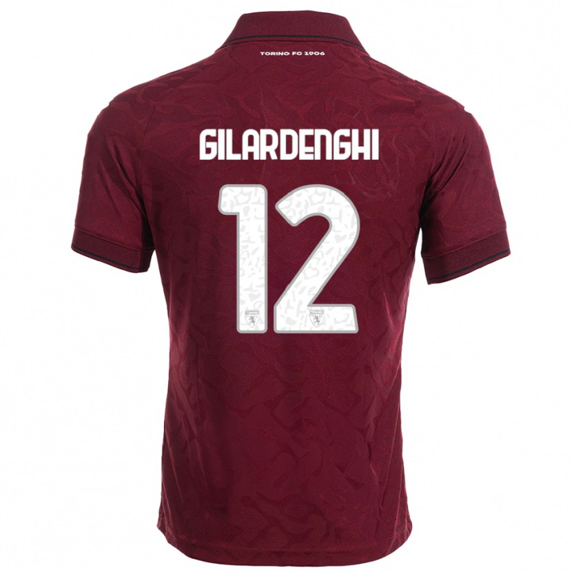 Danxen Mujer Camiseta Riccardo Gilardenghi #12 Borgoña Blanco 1ª Equipación 2025/26 La Camisa México