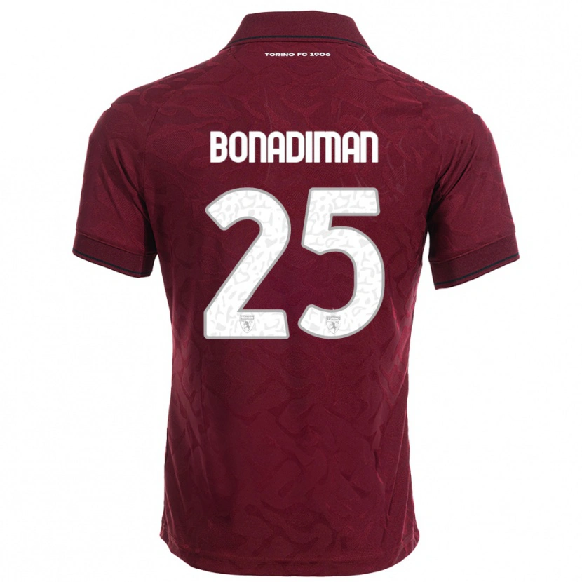 Danxen Mujer Camiseta Matteo Bonadiman #25 Borgoña Blanco 1ª Equipación 2025/26 La Camisa México