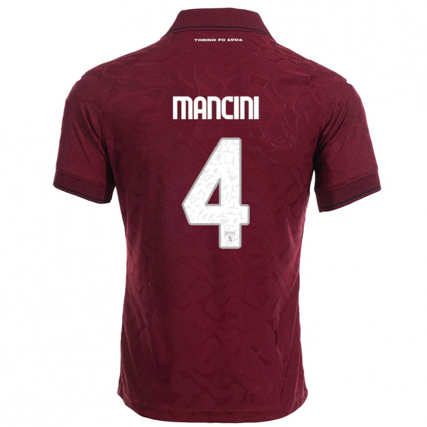 Danxen Mujer Camiseta Luca Mancini #4 Borgoña Blanco 1ª Equipación 2025/26 La Camisa México