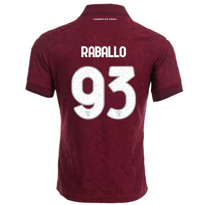 Danxen Mujer Camiseta Alessio Raballo #93 Borgoña Blanco 1ª Equipación 2025/26 La Camisa México