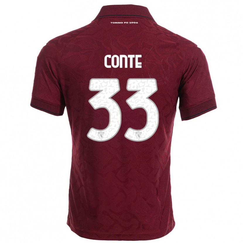 Danxen Mujer Camiseta Gioele Conte #33 Borgoña Blanco 1ª Equipación 2025/26 La Camisa México