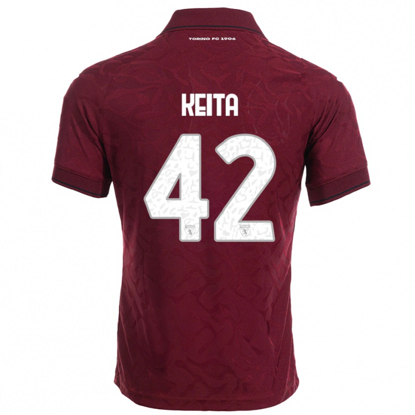 Danxen Mujer Camiseta Karamoko Keita #42 Borgoña Blanco 1ª Equipación 2025/26 La Camisa México