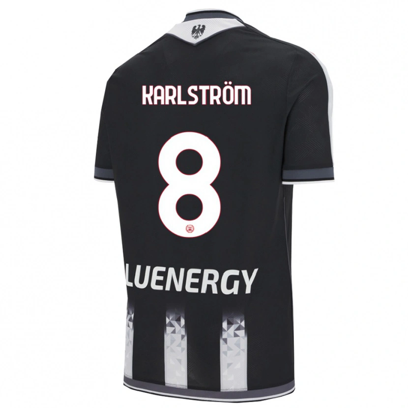 Danxen Mujer Camiseta Jesper Karlström #8 Negro Blanco 1ª Equipación 2025/26 La Camisa México