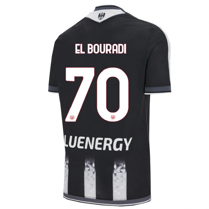 Danxen Mujer Camiseta Walid El Bouradi #70 Negro Blanco 1ª Equipación 2025/26 La Camisa México