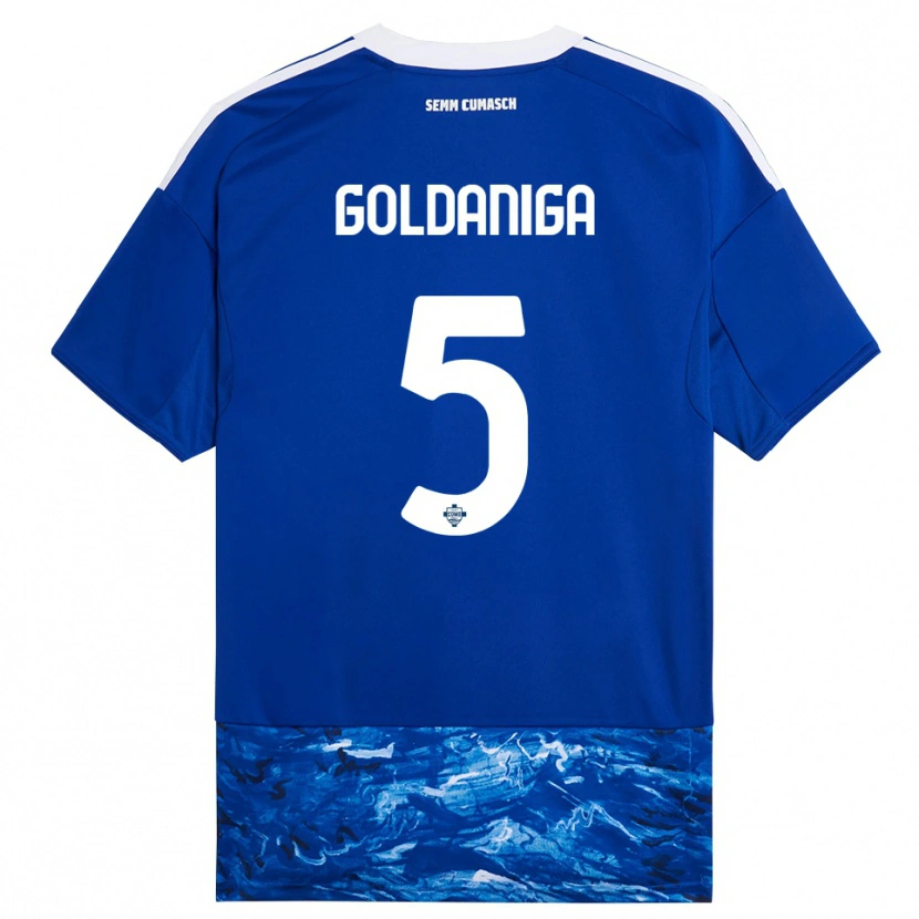 Danxen Mujer Camiseta Edoardo Goldaniga #5 Azul Blanco 1ª Equipación 2025/26 La Camisa México