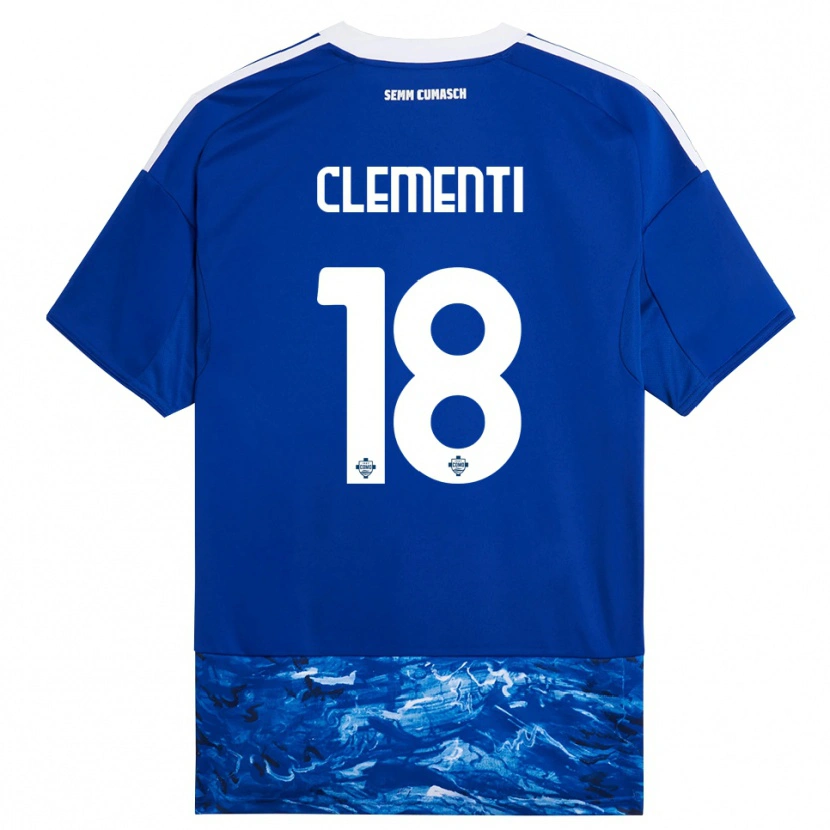 Danxen Mujer Camiseta Thomas Clementi #18 Azul Blanco 1ª Equipación 2025/26 La Camisa México
