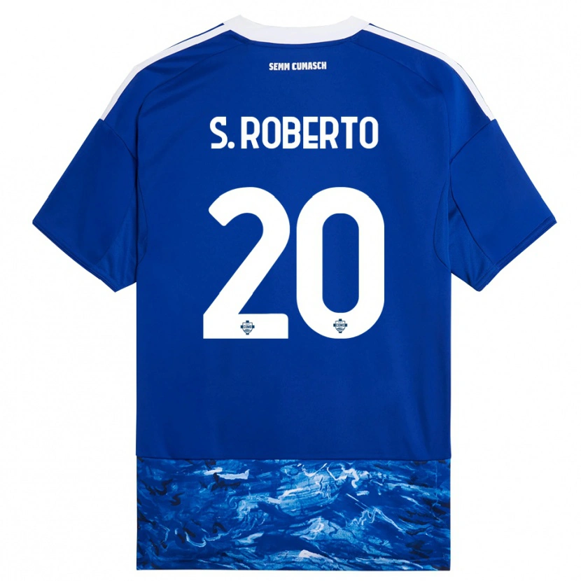 Danxen Mujer Camiseta Sergi Roberto #20 Azul Blanco 1ª Equipación 2025/26 La Camisa México
