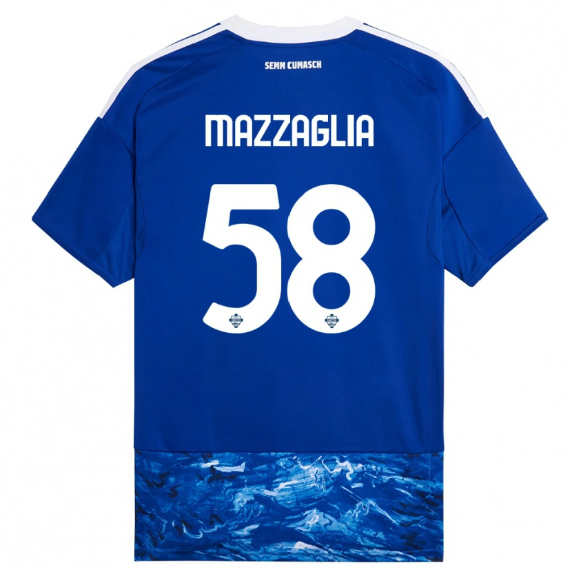 Danxen Mujer Camiseta Giuseppe Mazzaglia #58 Azul Blanco 1ª Equipación 2025/26 La Camisa México