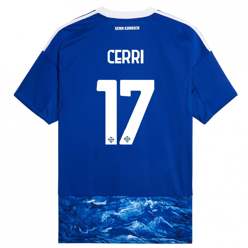 Danxen Mujer Camiseta Alberto Cerri #17 Azul Blanco 1ª Equipación 2025/26 La Camisa México