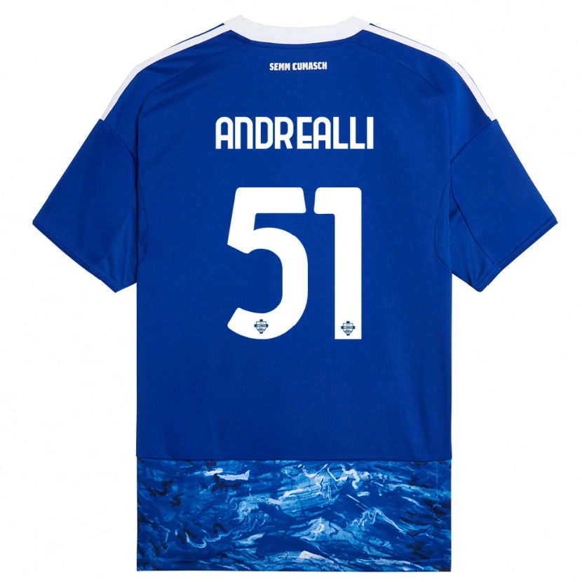 Danxen Mujer Camiseta Francesco Andrealli #51 Azul Blanco 1ª Equipación 2025/26 La Camisa México