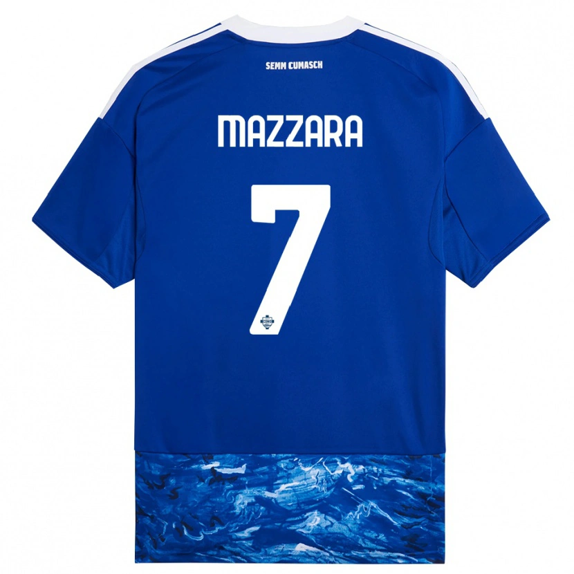 Danxen Mujer Camiseta Cristian Mazzara #7 Azul Blanco 1ª Equipación 2025/26 La Camisa México