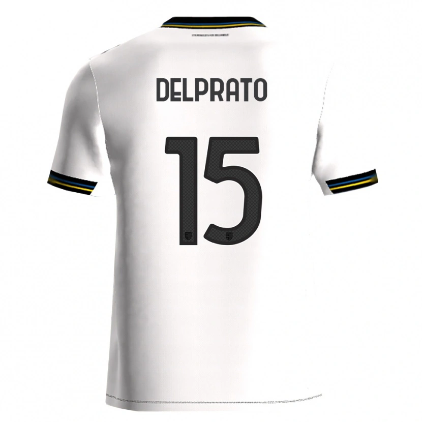 Danxen Mujer Camiseta Enrico Delprato #15 Blanco Negro 1ª Equipación 2025/26 La Camisa México