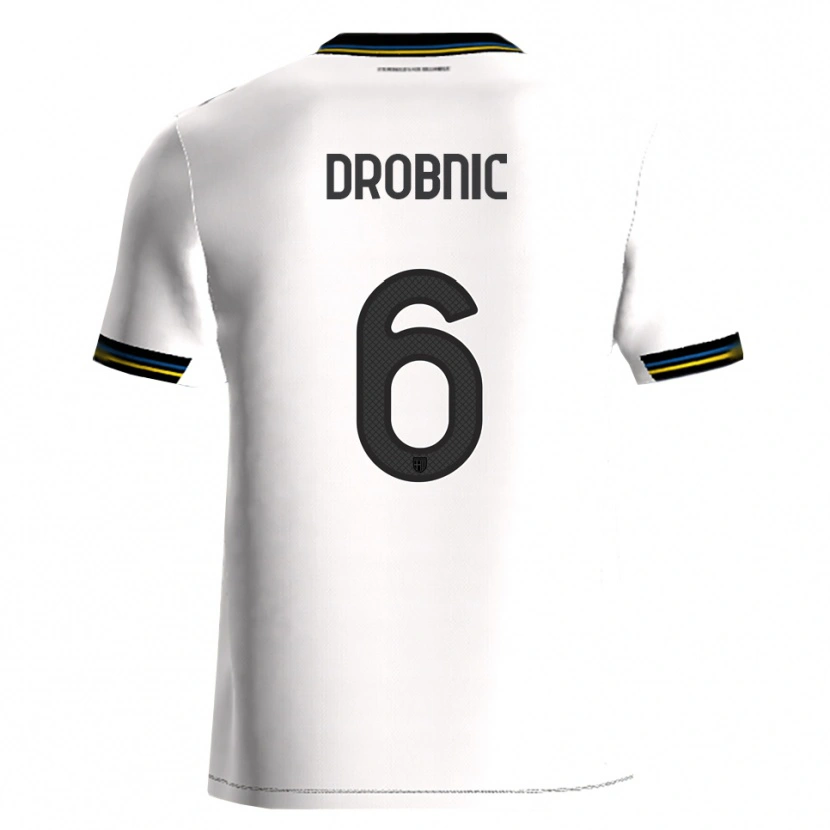 Danxen Mujer Camiseta Dominik Drobnic #6 Blanco Negro 1ª Equipación 2025/26 La Camisa México