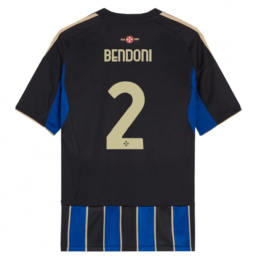 Danxen Mujer Camiseta Marco Bendoni #2 Negro Azul 1ª Equipación 2025/26 La Camisa México
