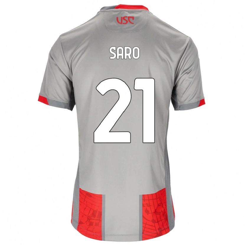 Danxen Mujer Camiseta Gianluca Saro #21 Rojo Gris 1ª Equipación 2025/26 La Camisa México