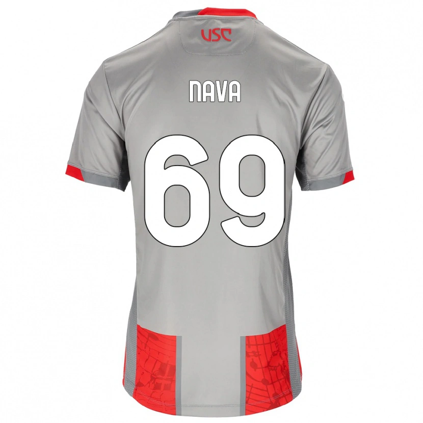 Danxen Mujer Camiseta Lapo Nava #69 Rojo Gris 1ª Equipación 2025/26 La Camisa México