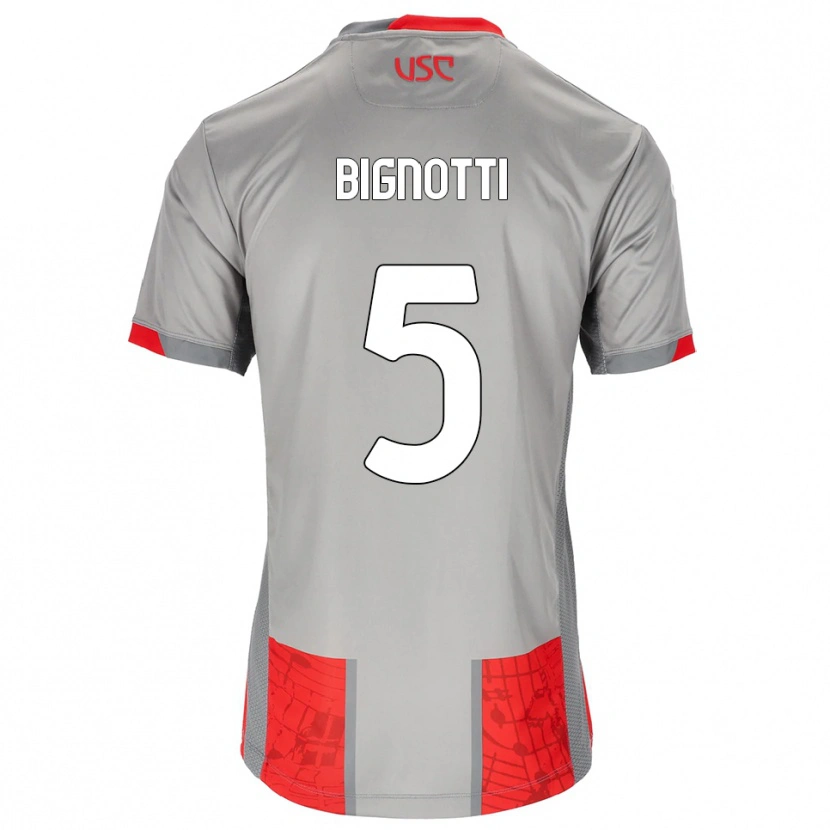 Danxen Mujer Camiseta Francesco Bignotti #5 Rojo Gris 1ª Equipación 2025/26 La Camisa México