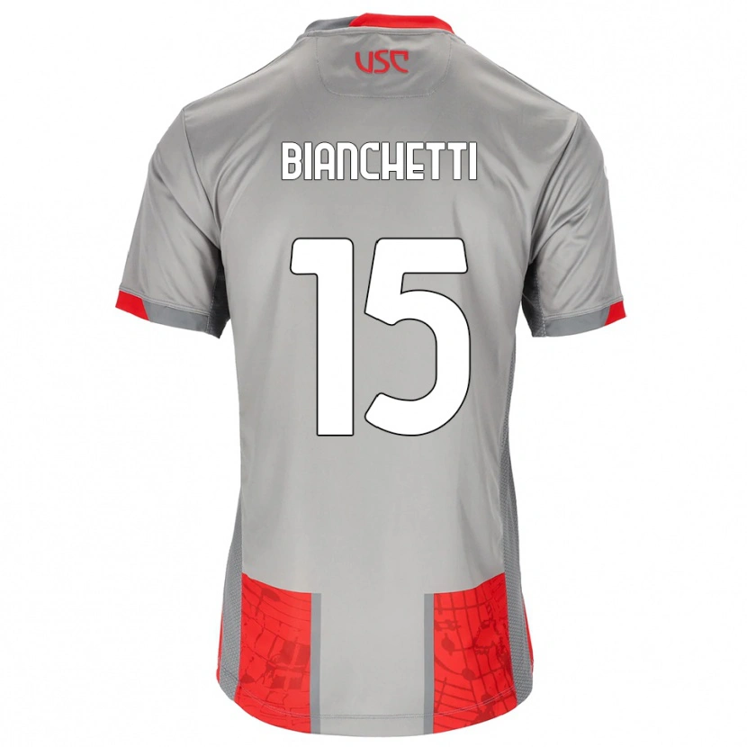 Danxen Mujer Camiseta Matteo Bianchetti #15 Rojo Gris 1ª Equipación 2025/26 La Camisa México