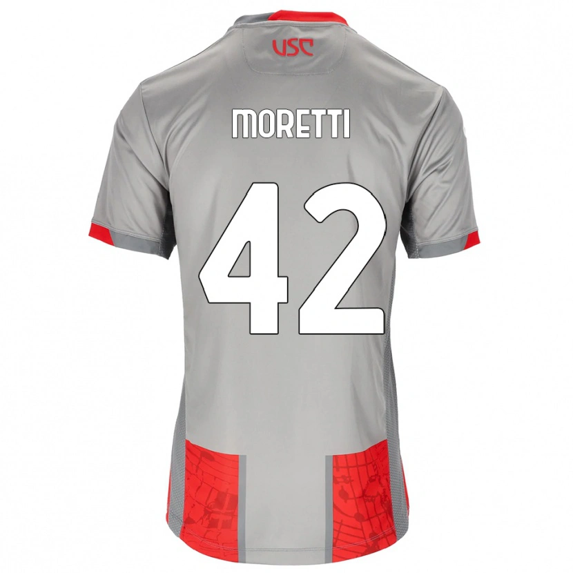 Danxen Mujer Camiseta Lorenzo Moretti #42 Rojo Gris 1ª Equipación 2025/26 La Camisa México