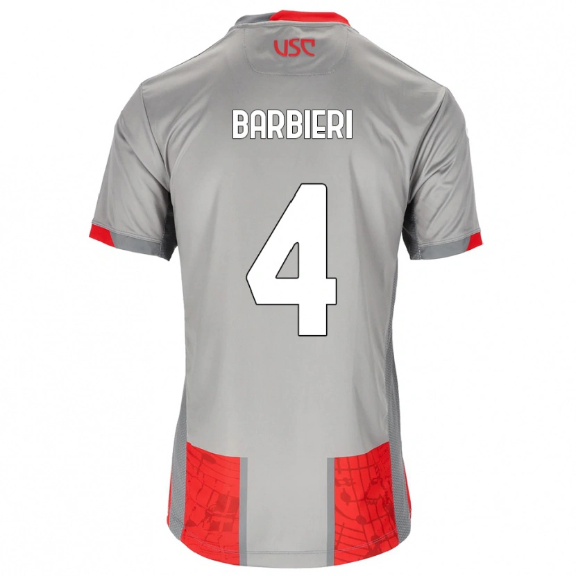 Danxen Mujer Camiseta Tommaso Barbieri #4 Rojo Gris 1ª Equipación 2025/26 La Camisa México