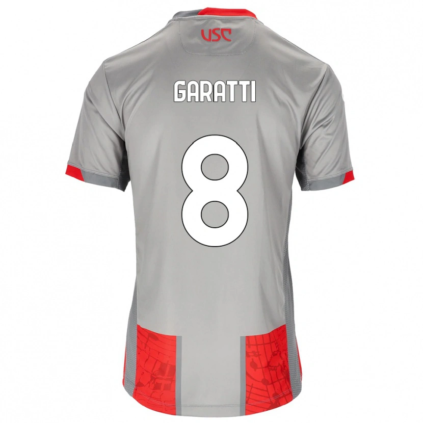 Danxen Mujer Camiseta Davide Garatti #8 Rojo Gris 1ª Equipación 2025/26 La Camisa México