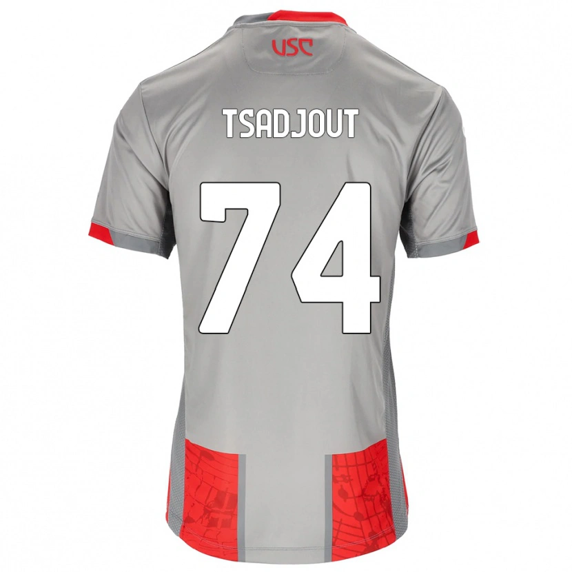 Danxen Mujer Camiseta Frank Tsadjout #74 Rojo Gris 1ª Equipación 2025/26 La Camisa México