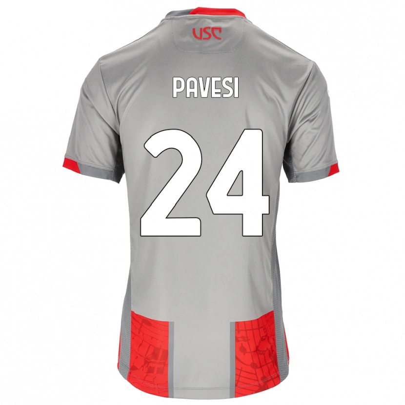 Danxen Mujer Camiseta Davide Pavesi #24 Rojo Gris 1ª Equipación 2025/26 La Camisa México