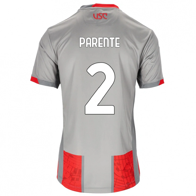 Danxen Mujer Camiseta Mattia Parente #2 Rojo Gris 1ª Equipación 2025/26 La Camisa México