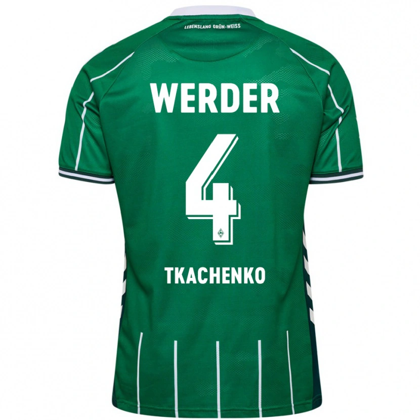 Danxen Mujer Camiseta Oleksandr Tkachenko #4 Verde Blanco 1ª Equipación 2025/26 La Camisa México