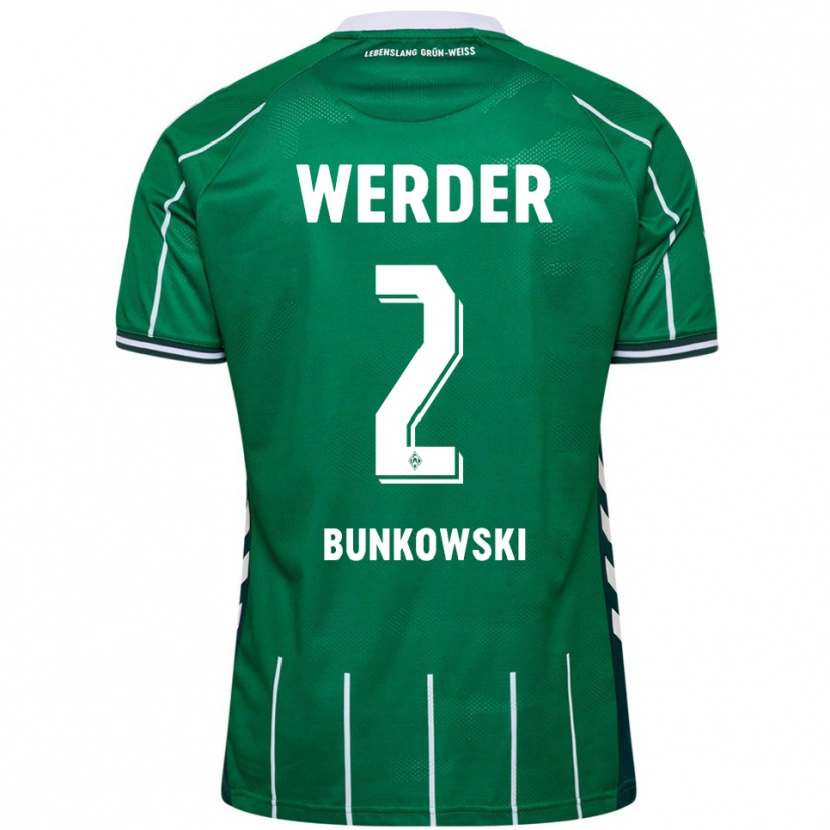 Danxen Mujer Camiseta Paul Bunkowski #2 Verde Blanco 1ª Equipación 2025/26 La Camisa México
