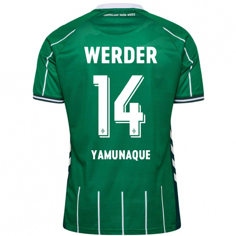 Danxen Mujer Camiseta Rafael Pascual Ramirez Yamunaque #14 Verde Blanco 1ª Equipación 2025/26 La Camisa México