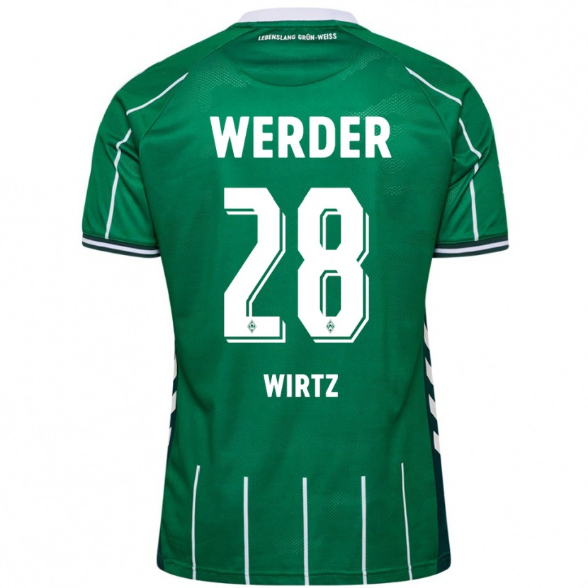 Danxen Mujer Camiseta Juliane Wirtz #28 Verde Blanco 1ª Equipación 2025/26 La Camisa México