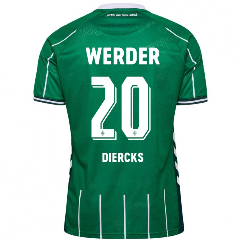 Danxen Mujer Camiseta Lewis Diercks #20 Verde Blanco 1ª Equipación 2025/26 La Camisa México