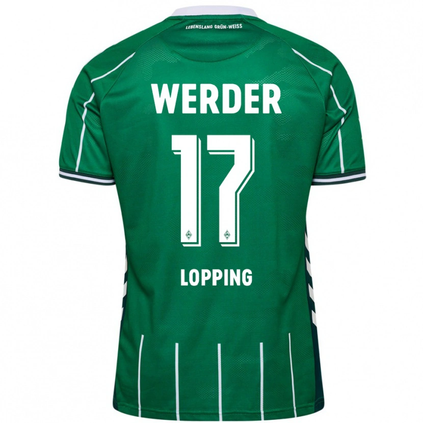Danxen Mujer Camiseta Jakob Löpping #17 Verde Blanco 1ª Equipación 2025/26 La Camisa México