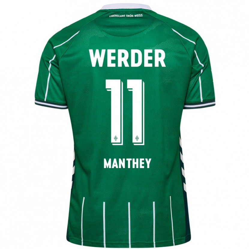 Danxen Mujer Camiseta Kevin Manthey #11 Verde Blanco 1ª Equipación 2025/26 La Camisa México
