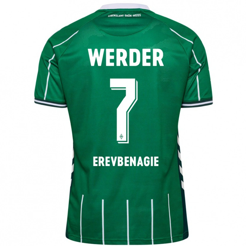 Danxen Mujer Camiseta Paul Erevbenagie #7 Verde Blanco 1ª Equipación 2025/26 La Camisa México