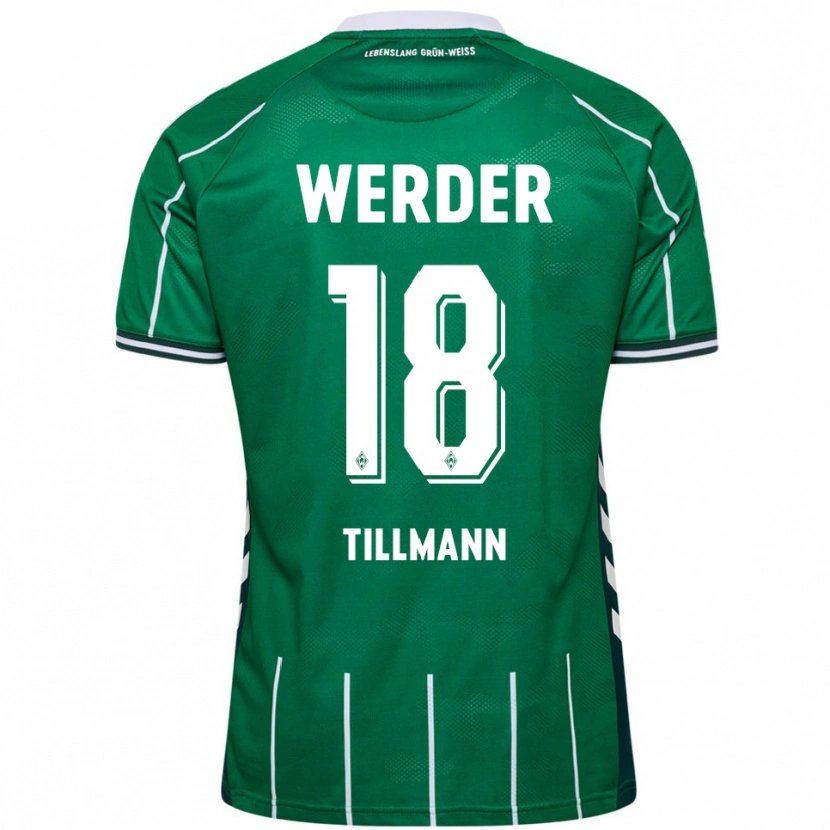 Danxen Mujer Camiseta Felix Tillmann #18 Verde Blanco 1ª Equipación 2025/26 La Camisa México