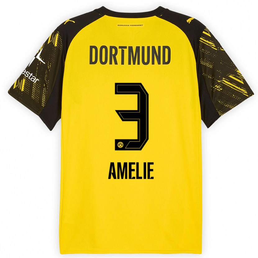 Danxen Mujer Camiseta Berger Amelie #3 Amarillo Negro 1ª Equipación 2025/26 La Camisa México