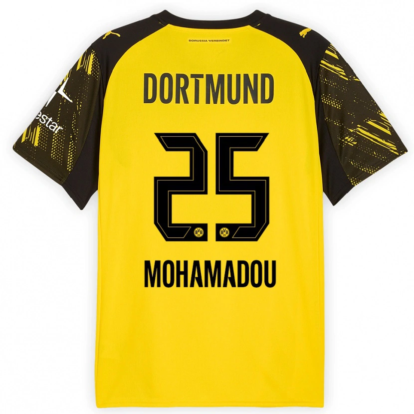 Danxen Mujer Camiseta Hamzath Mohamadou #25 Amarillo Negro 1ª Equipación 2025/26 La Camisa México