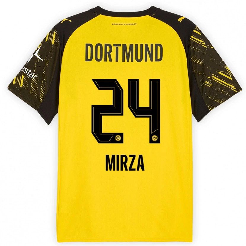 Danxen Mujer Camiseta Marwan-Omir Mirza #24 Amarillo Negro 1ª Equipación 2025/26 La Camisa México