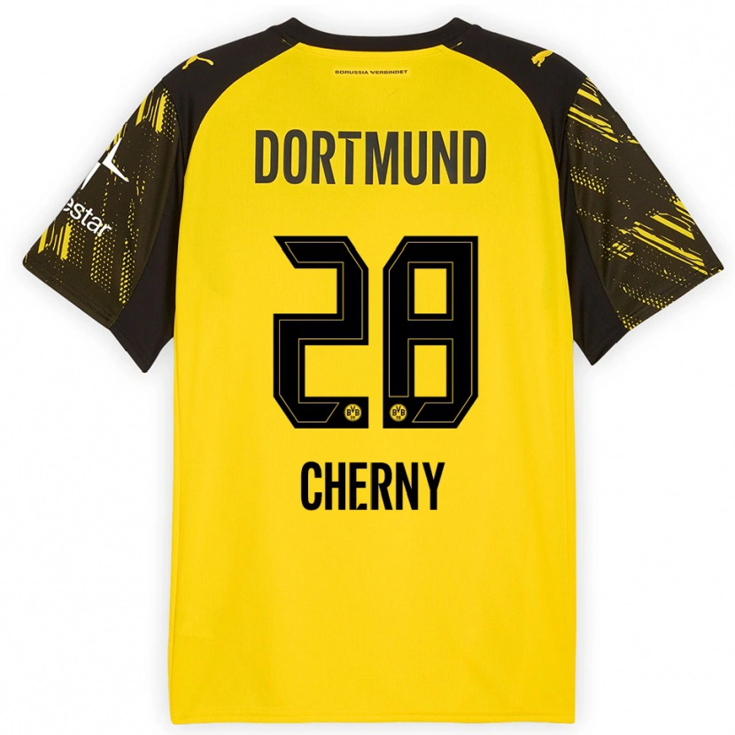 Danxen Mujer Camiseta Nick Cherny #28 Amarillo Negro 1ª Equipación 2025/26 La Camisa México