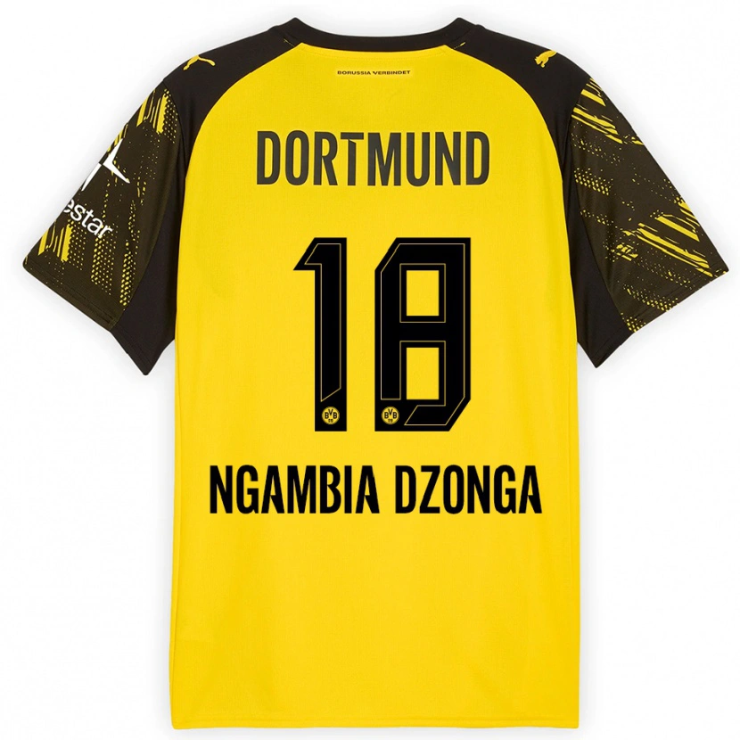 Danxen Mujer Camiseta Diego Ngambia #18 Amarillo Negro 1ª Equipación 2025/26 La Camisa México