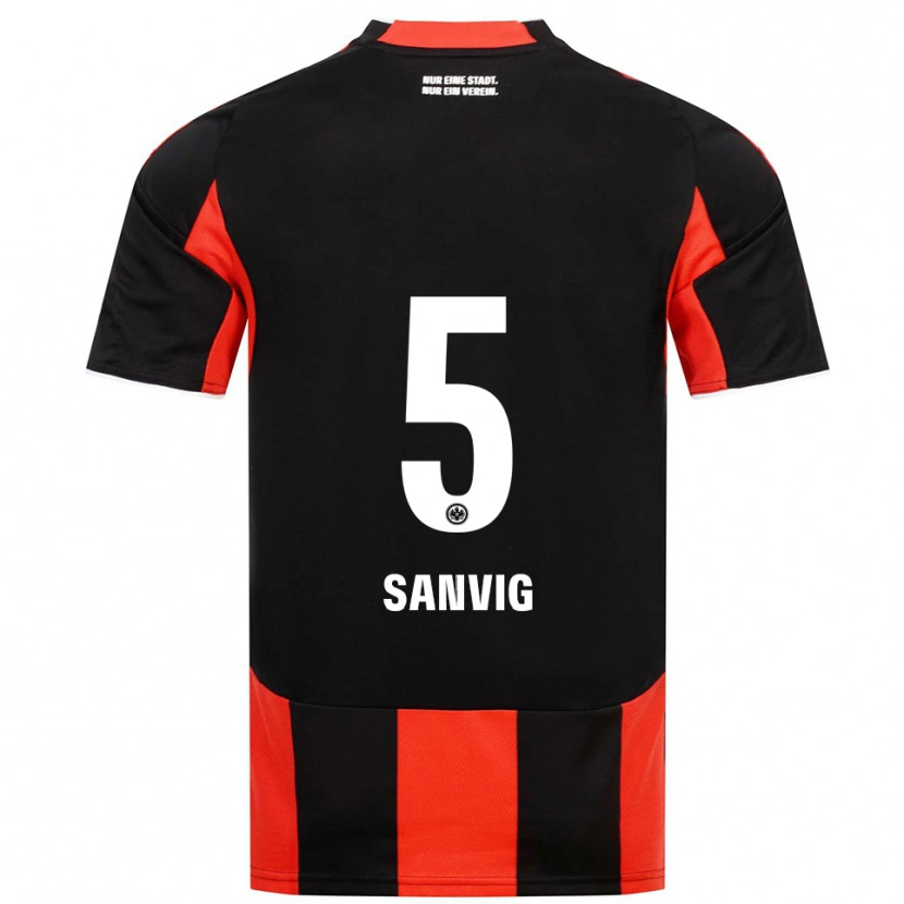 Danxen Mujer Camiseta Pernille Sanvig #5 Negro Rojo 1ª Equipación 2025/26 La Camisa México