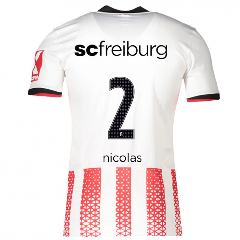 Danxen Mujer Camiseta Nicolas Schnerring #2 Blanco Rojo 1ª Equipación 2025/26 La Camisa México