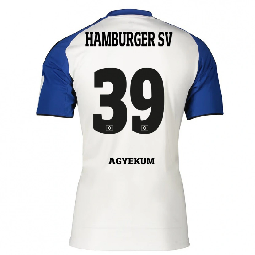 Danxen Mujer Camiseta Joel Agyekum #39 Blanco Azul 1ª Equipación 2025/26 La Camisa México