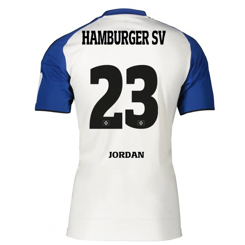 Danxen Mujer Camiseta Dominik Jordan #23 Blanco Azul 1ª Equipación 2025/26 La Camisa México