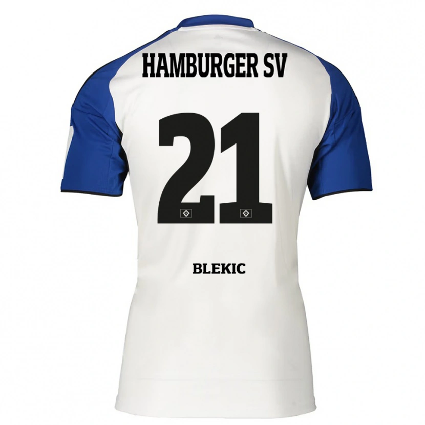 Danxen Mujer Camiseta Romeo Blekic #21 Blanco Azul 1ª Equipación 2025/26 La Camisa México
