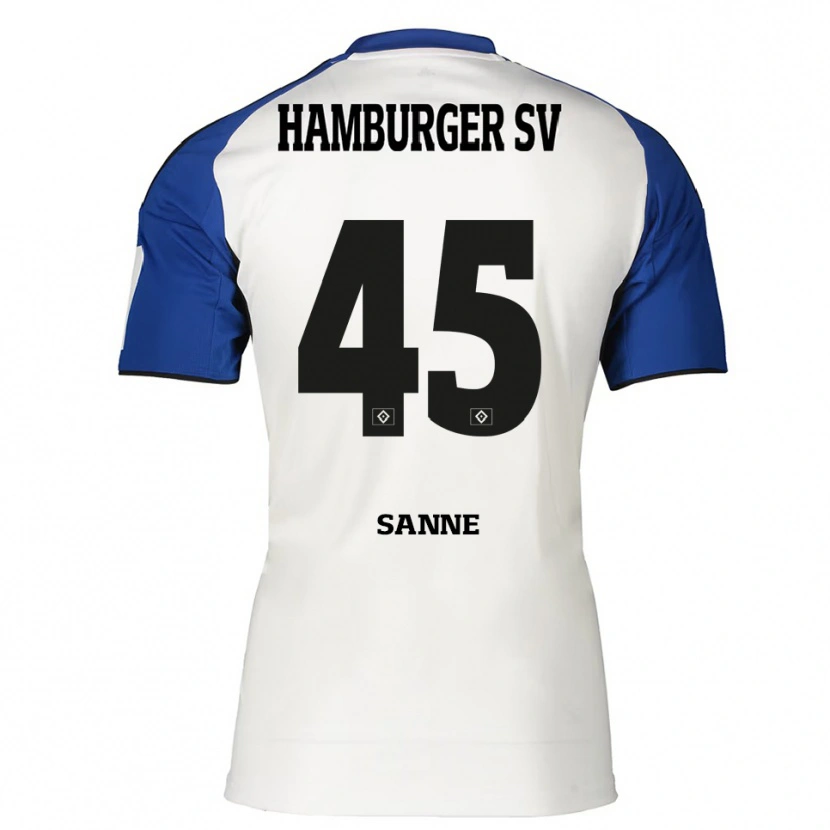 Danxen Mujer Camiseta Tom Sanne #45 Blanco Azul 1ª Equipación 2025/26 La Camisa México